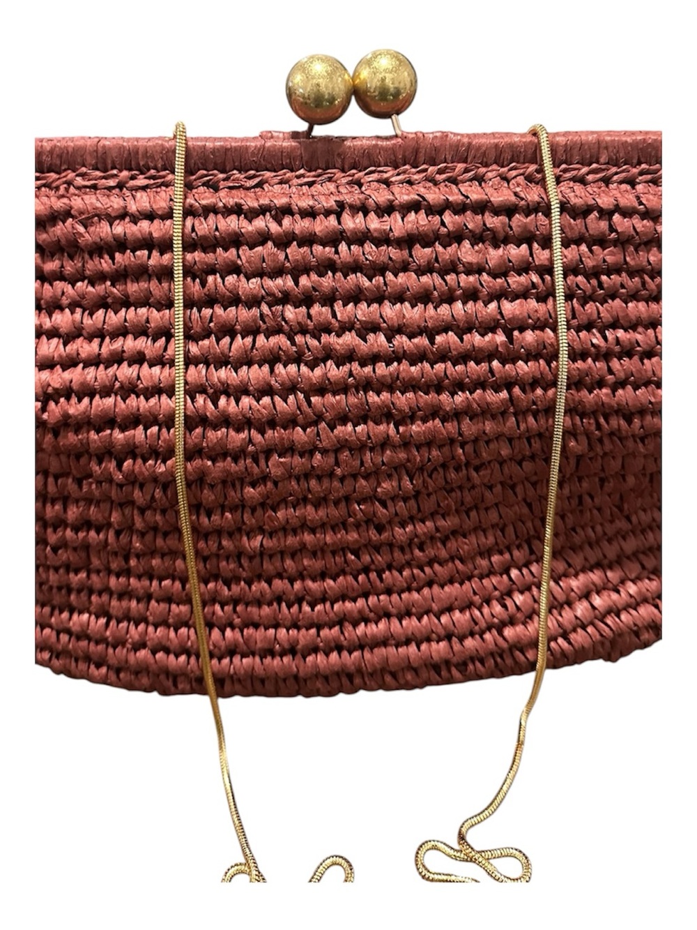 Rachel Zoe Woven Chestnut Shoulder/Clutch Bag with Gold Hardware - Picture 4 of 5